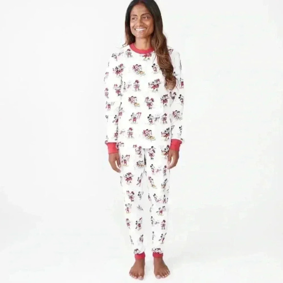 Pottery Barn Kids Other - Pottery Barn Kids Adult Disney Mickey Mouse Holiday Organic Cotton Pajama Set